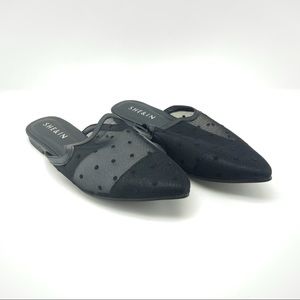 Brand new SHEIN point toe mesh panel flat mules